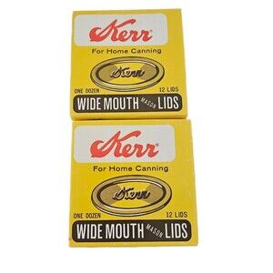 Vtg Lot Of 2 Sealed Boxes Kerr Wide Mouth Mason Lid Flats 12 Per Box Total (24)